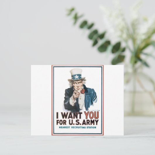 Oom Sam Poster, Amerika. Ik wil dat je... Briefkaart (Staand voorkant)