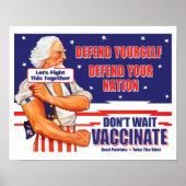 Oom Sam Retro Vaccinaat voegt je eigen slogan toe Poster (Voorkant)