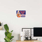Oom Sam Retro Vaccine Voeg Je Eigen Slogan Toe Poster (Thuiskantoor)