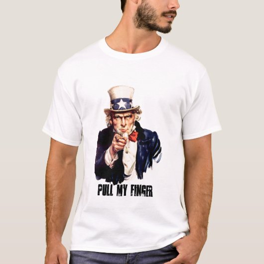 Oom_Sam_(richt_vinger), PULL MY FINGER T-shirt (Voorkant)