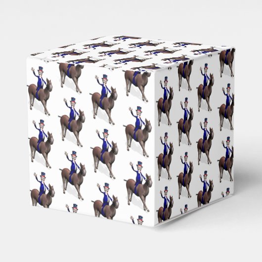 Oom Sam Riding op Donkey Bedankdoosjes (Voorkant Zijde)