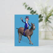 Oom Sam Riding op Donkey Briefkaart (Staand voorkant)
