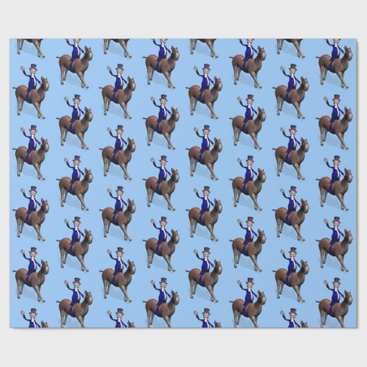 Oom Sam Riding op Donkey Cadeaupapier (Vlak)