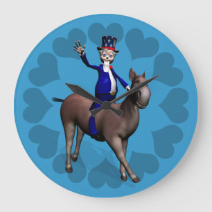Oom Sam Riding op Donkey Grote Klok