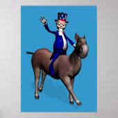 Oom Sam Riding op Donkey Poster (Voorkant)