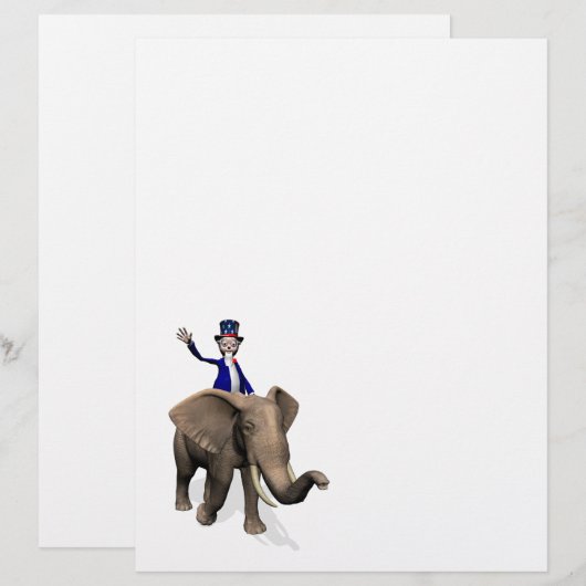 Oom Sam Riding op Elephant (Voorkant / Achterkant)
