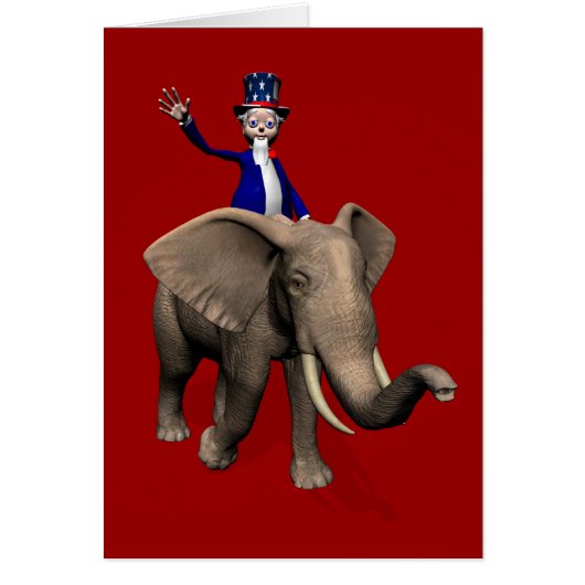 Oom Sam Riding op Elephant (Voorkant)