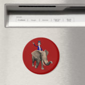 Oom Sam Riding op Elephant Magneet (Insitu (Vaatwasser))