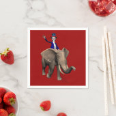 Oom Sam Riding op Elephant Servet (Insitu)