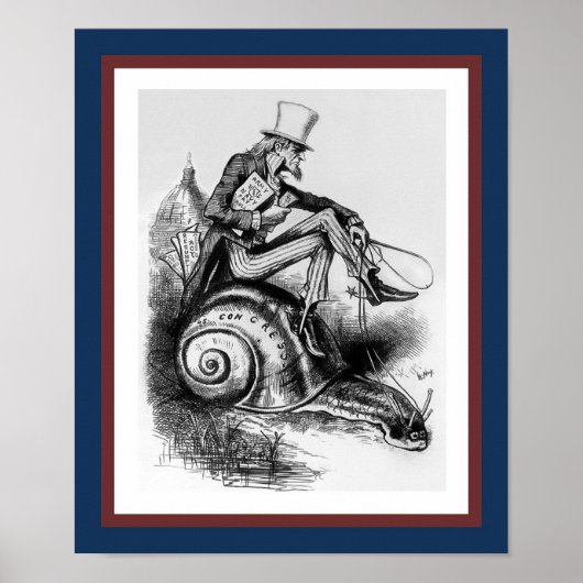 Oom Sam Riding the Congressional Snail Poster (Voorkant)