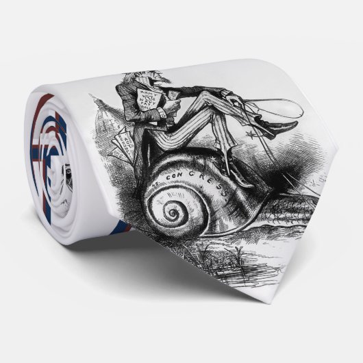 Oom Sam Riding the Congressional Snail Stropdas (Opgerold)