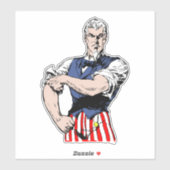 Oom Sam rolt sleeve op Sticker (Vel)