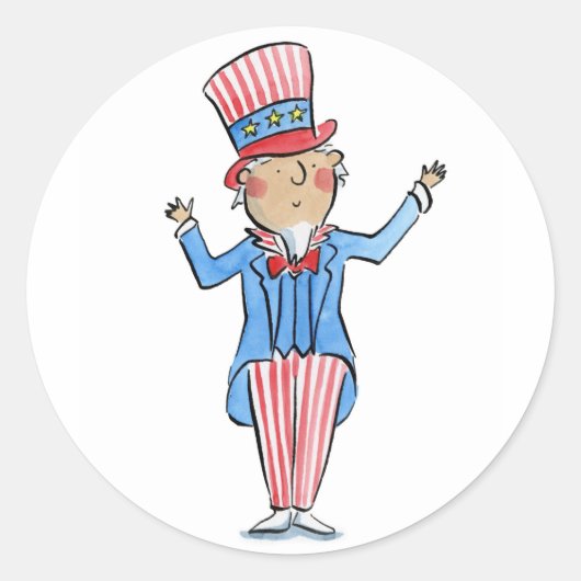 oom Sam Ronde Sticker (Voorkant)