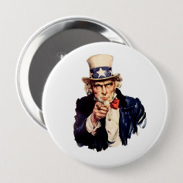 OOM SAM ROOD WIT BLAUW PATRIOTTISCH RONDE BUTTON 4,0 CM