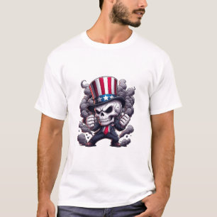 Oom Sam Schedel T-Shirt – Patriottische Schedel Gr
