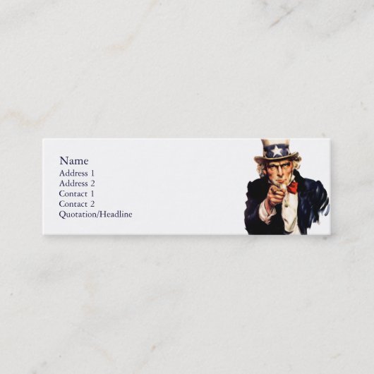 Oom Sam Skinny Profile Cards Mini Visitekaartje (Voorkant)