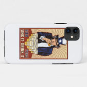 oom Sam speelt bierpong Case-Mate iPhone Case (Achterkant (horizontaal))