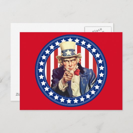 Oom Sam Stars en Stripes Briefkaart (Voorkant / Achterkant)