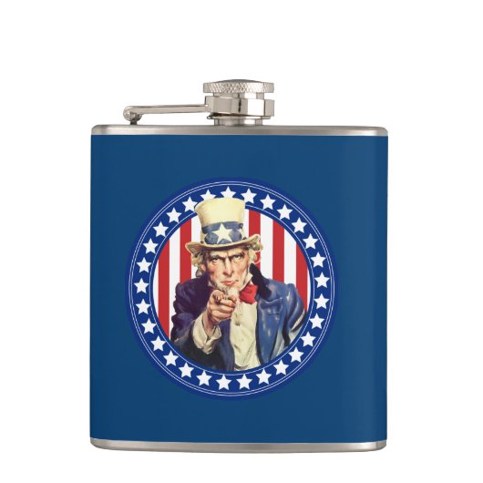 Oom Sam Stars en Stripes Heupfles (Voorkant)