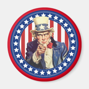 Oom Sam Stars en Stripes Magneet