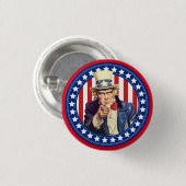 Oom Sam Stars en Stripes Ronde Button 3,2 Cm (Voorkant /achterkant)