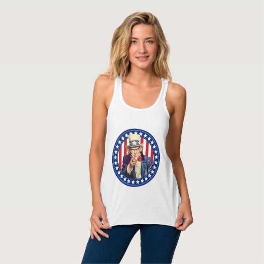 Oom Sam Stars en Stripes Tanktop (Volledige Voorkant)