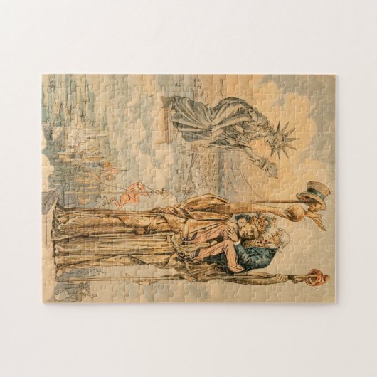 Oom Sam Statue Liberty Republic Antiek Legpuzzel (Horizontaal)