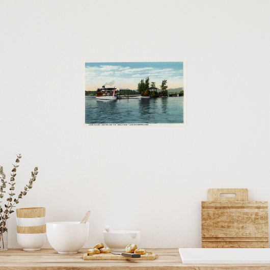 Oom Sam Steamer op het eiland Loon Poster (Keuken)