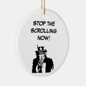 Oom Sam stopt nu met schuiven Keramisch Ornament (Rechts)