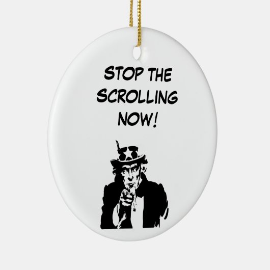 Oom Sam stopt nu met schuiven Keramisch Ornament (Rechts)