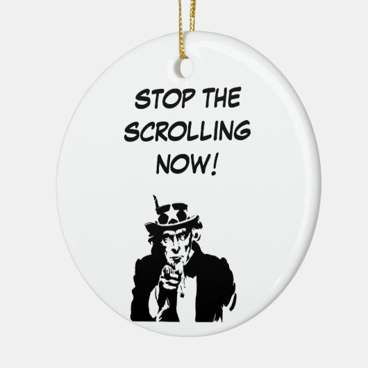 Oom Sam stopt nu met schuiven Keramisch Ornament (Links)