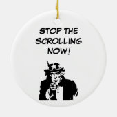 Oom Sam stopt nu met schuiven Keramisch Ornament (Achterkant)