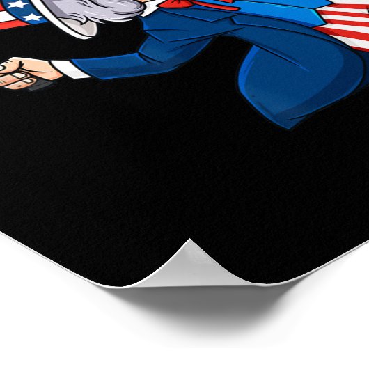 Oom Sam Tennis 4 juli patriottische jongens meisje Poster (Hoek)