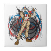 oom Sam Tribal Camouflage Hunter Skull Tegeltje (Voorkant)