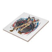 oom Sam Tribal Camouflage Hunter Skull Tegeltje (Zijkant)