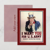  Oom Sam Uitnodigingen (Voorkant / Achterkant)