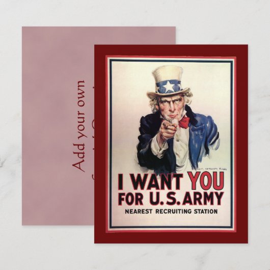  Oom Sam Uitnodigingen (Voorkant / Achterkant)