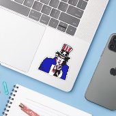Oom Sam USA Sticker (Laptop met iPhone)