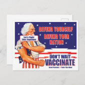 Oom Sam Vaccinate Laten we dit artikel samen bestr Briefkaart (Voorkant / Achterkant)