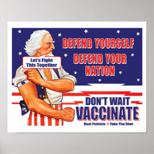 Oom Sam Vaccineren Laten we hier samen tegen vecht Poster