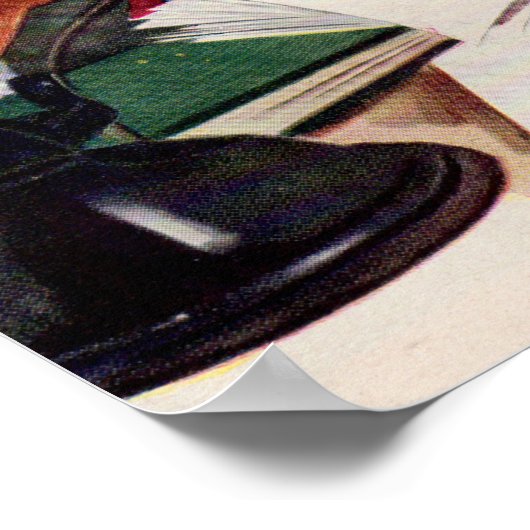 Oom Sam van 1940 aan de telefoon Poster (Hoek)