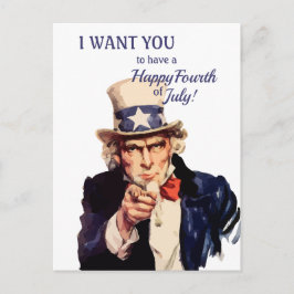 Oom Sam van Amerika Prettige vierde juli Briefkaart