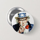 Oom Sam - van het  poster van de Vlagg Ronde Button 5,7 Cm (Voorkant /achterkant)