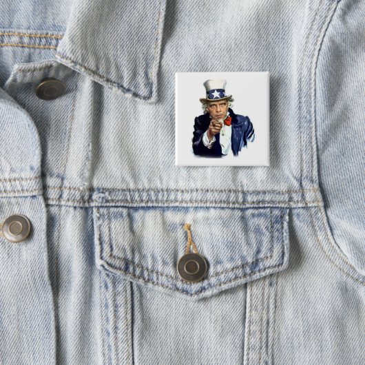 oom Sam Vierkante Button 5,1 Cm (In situ)