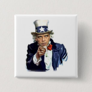 oom Sam Vierkante Button 5,1 Cm