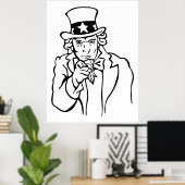 Oom Sam We willen dat je lijntekening maakt Poster (Thuiskantoor)