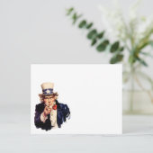 Oom Sam wijst op zijn vinger Briefkaart (Staand voorkant)