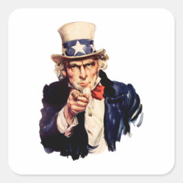 Oom Sam wijst op zijn vinger Vierkante Sticker
