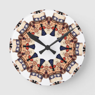 Oom Sam Wijzend Vinger Kaleidoscoop Ronde Klok