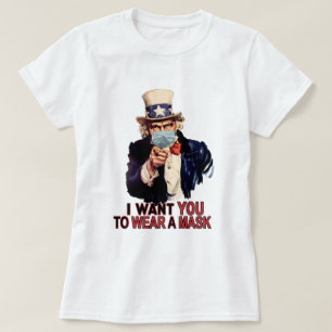 Oom Sam wil dat je een Face Mask USA Draag T-shirt